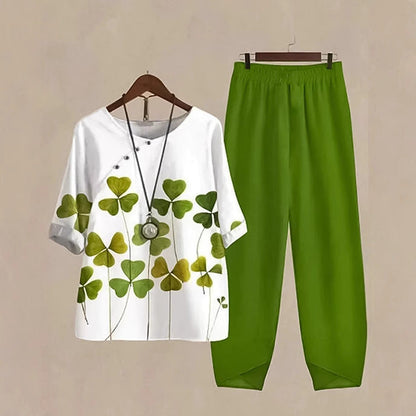 Damen Zweiteiliges Set Florales Design Lässiger Schnitt - Eveloria