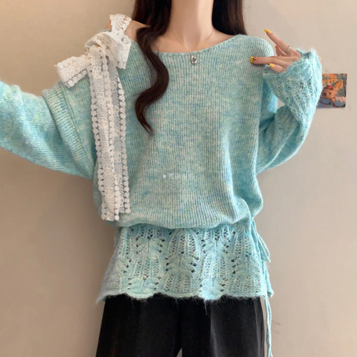 Damen Strickpullover Lässig Modisch Eveloria