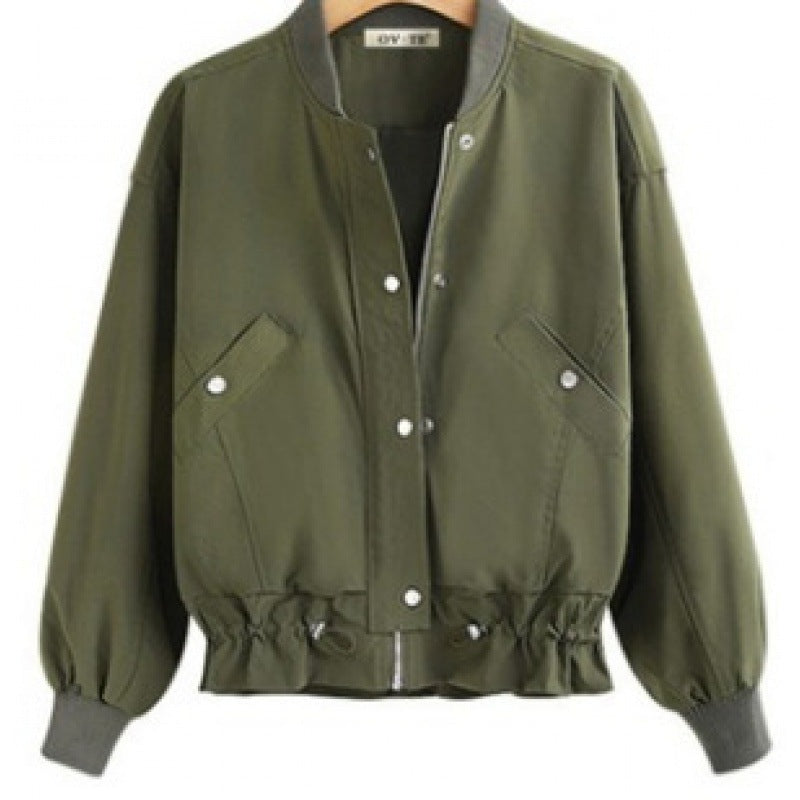 Damen Freizeitjacke Elastischer Bund Praktische Taschen