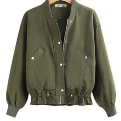 Damen Freizeitjacke Elastischer Bund Praktische Taschen