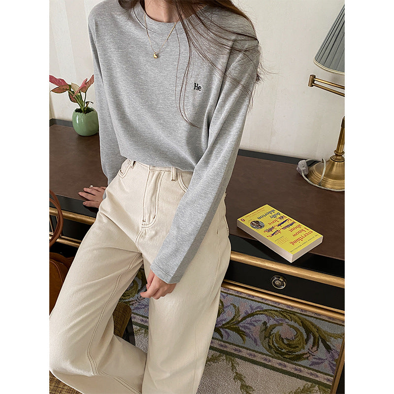 Damen Langarmshirt Lässig Minimalistisch Eveloria - Eveloria