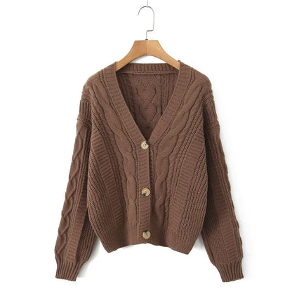 Damen Strickjacke V-Ausschnitt Kuschelig Eveloria