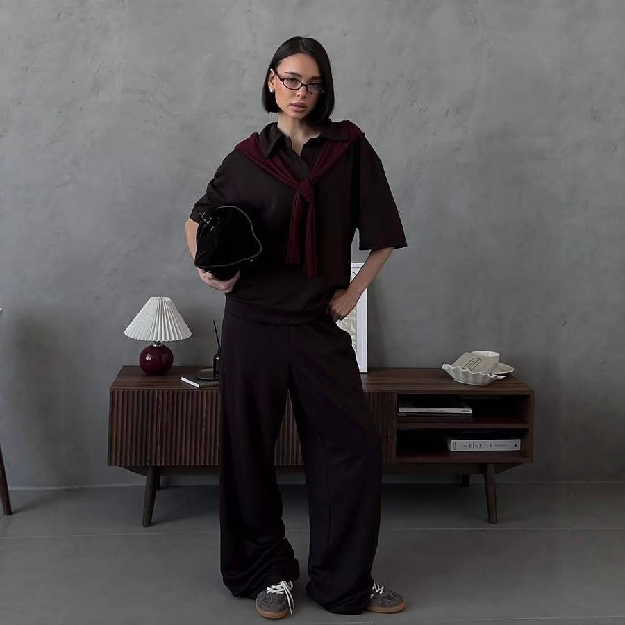 Damen Bluse Weit Schnitt Eleganter Kragen