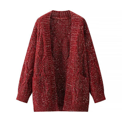 Damen Grobstrickjacke Praktische Taschen Eveloria