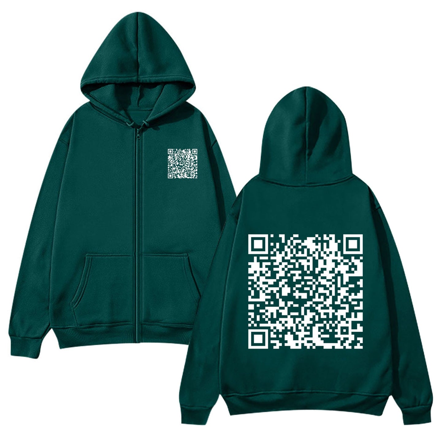 Damen Kapuzenjacke Weiches Fleece QR-Code-Design Eveloria
