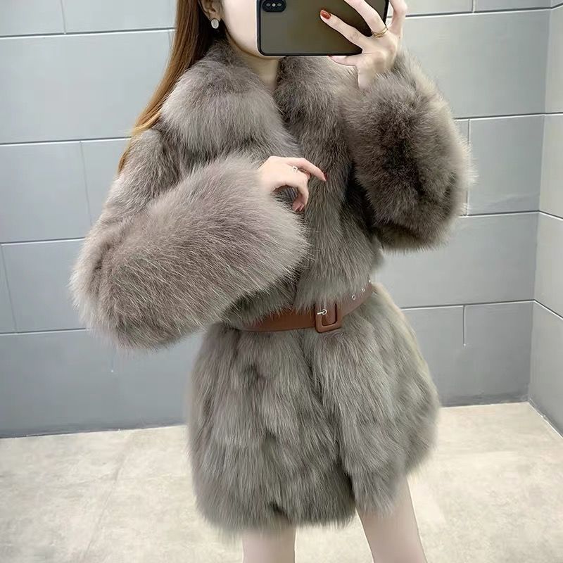 Damen Kunstpelzjacke Elegantes Design Eveloria