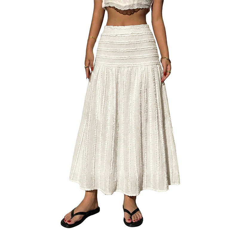 Damen Maxirock Elastischer Bund Feine Textur Eveloria