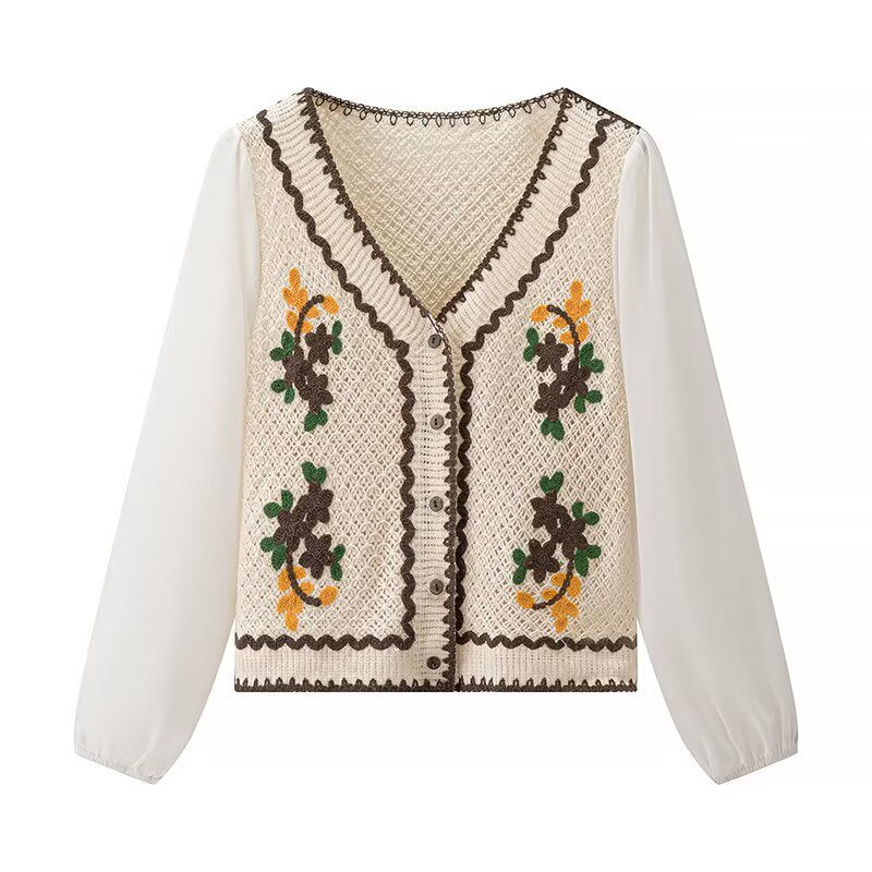 Damen Bluse Gestickt Ärmel Luftschutz Eveloria