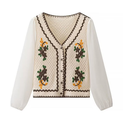 Damen Bluse Gestickt Ärmel Luftschutz Eveloria