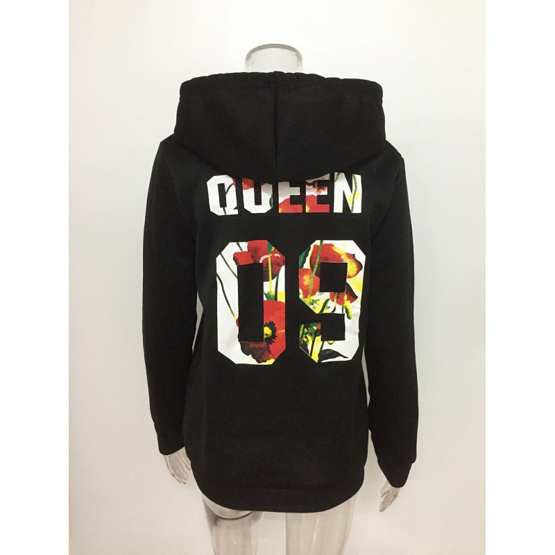Damen Hoodie mit Floralem Design Kapuze Eveloria