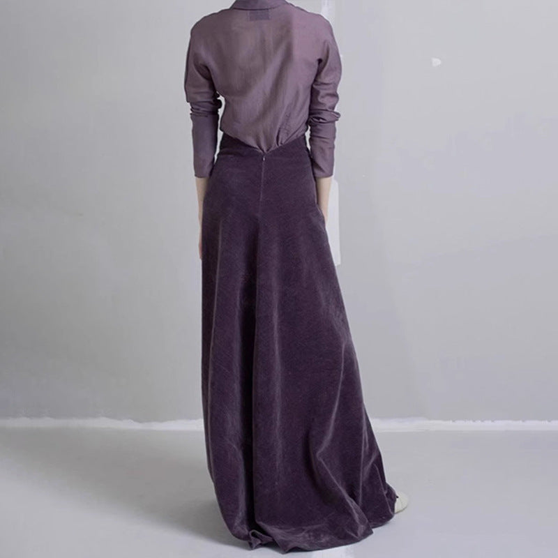 Damen Midirock Velours Eveloria Elegantes Design