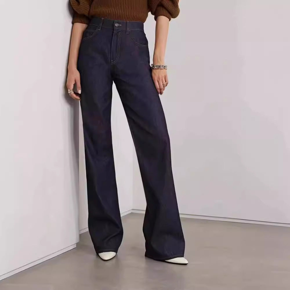 Damen Hochgeschnittene Weite Jeans Eveloria - Eveloria
