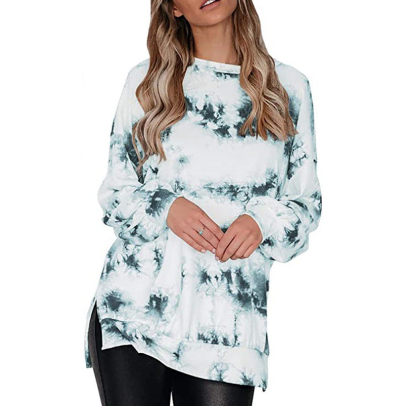 Damen Oversized Pullover Batikdesign Grau