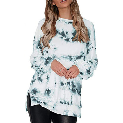 Damen Oversized Pullover Batikdesign Grau