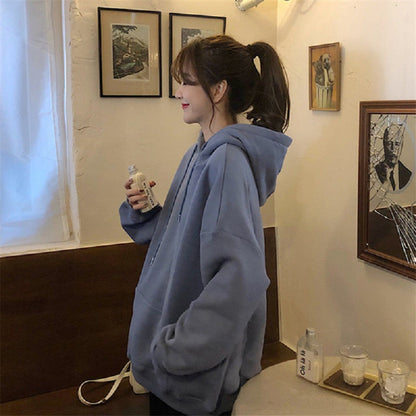 Damen Oversized Hoodie Kuscheliger Stoff Hoher Kragen