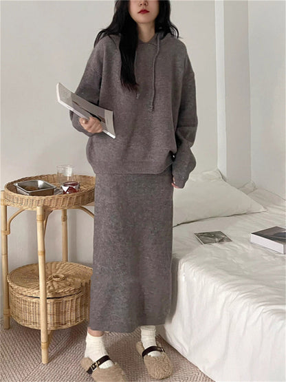 Damen Hoodie-Kleid Elegant Schnitt Taschen Eveloria