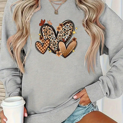 Damen Sweatshirt Herzmotive Eveloria