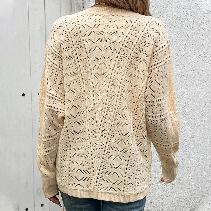 Damen Strickjacke Spitzenmuster Eveloria