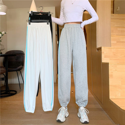 Damen Sport-Jogginghose Stretch mit Seiteneinsätzen Schwarz - Eveloria