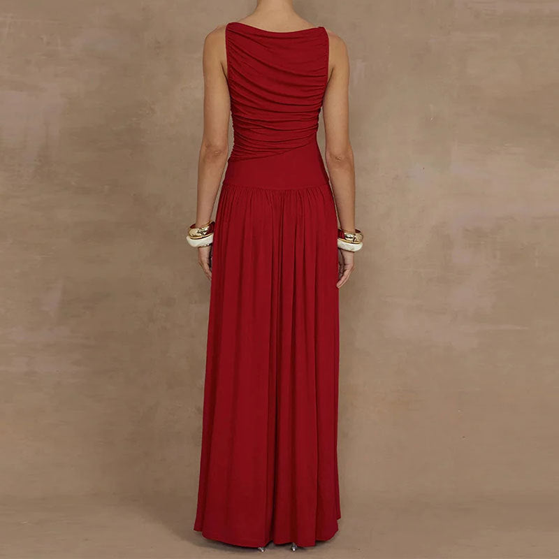 Damen Maxikleid Raffiniertes Raffung Design Eveloria