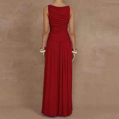 Damen Maxikleid Raffiniertes Raffung Design Eveloria