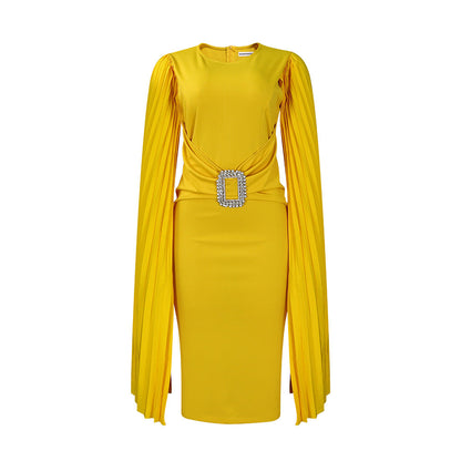 Eveloria Damen Abendkleid Figurbetont Rüschen Glitzer Gürtel