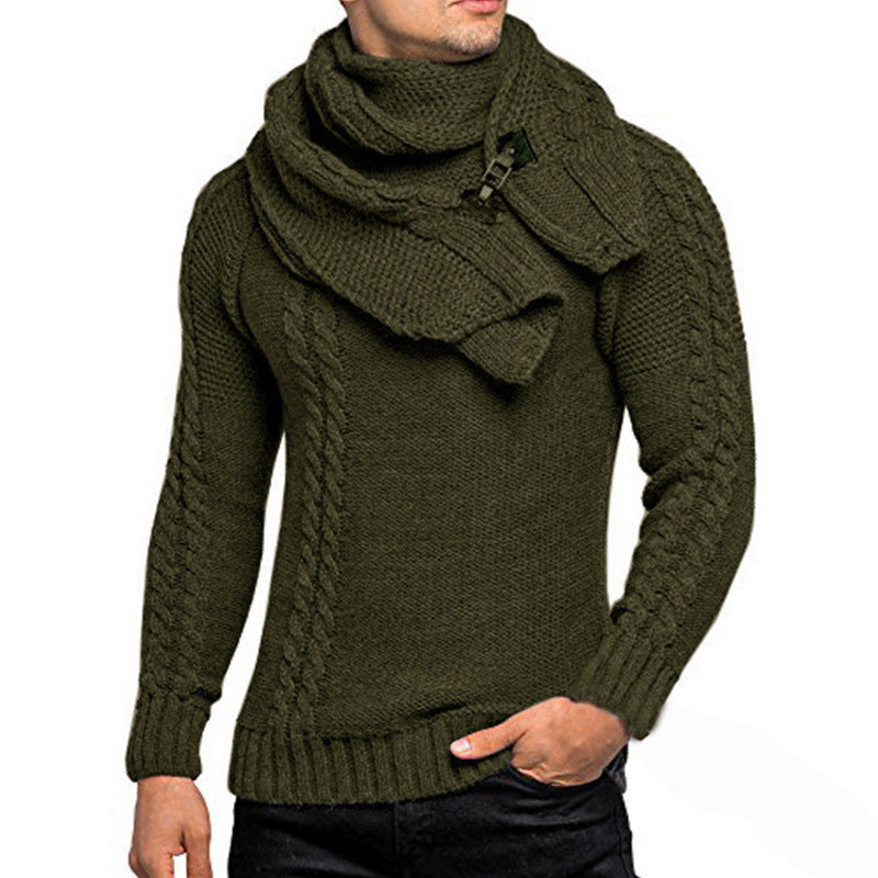 Herren Strickpullover Schal Warm Beige - Eveloria