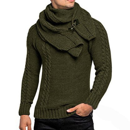 Herren Strickpullover Schal Warm Beige - Eveloria