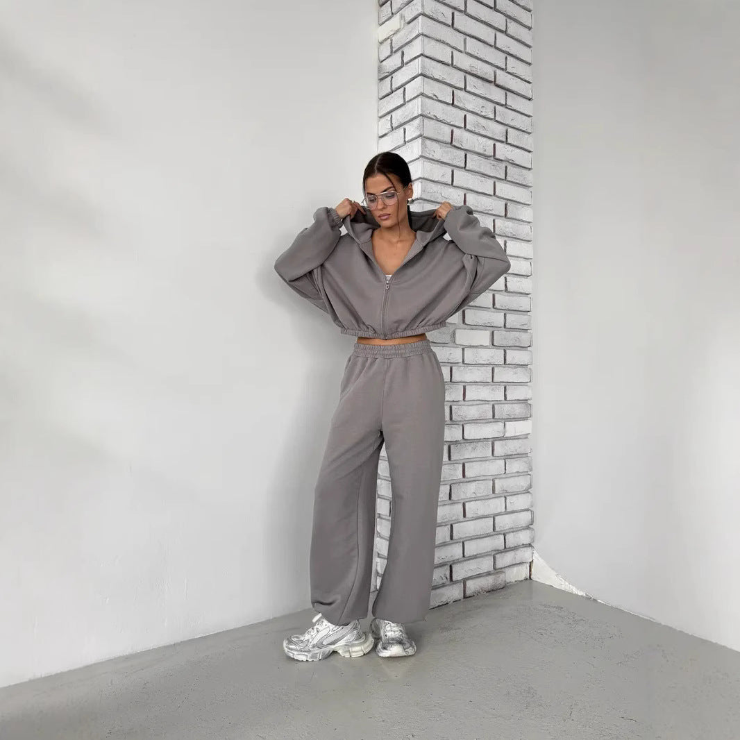 Damen Oversized Freizeitanzug mit Sweatpants Bequem Schwarz - Eveloria