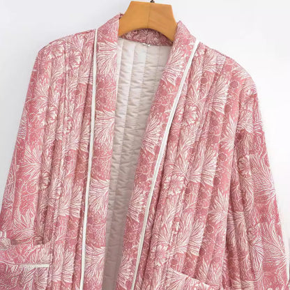Damen Steppjacke Floralmuster Eveloria