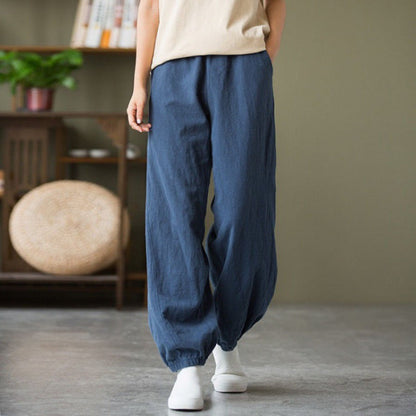 Damen Bequeme Luftpants Elastischer Bund Eveloria