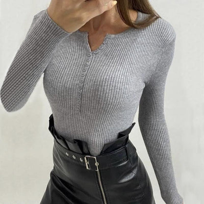 Damen Langärmliges Oberteil V-Ausschnitt Strukturierter Look