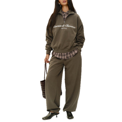 Damen Sweatshirt Hoher Kragen Eveloria Grau
