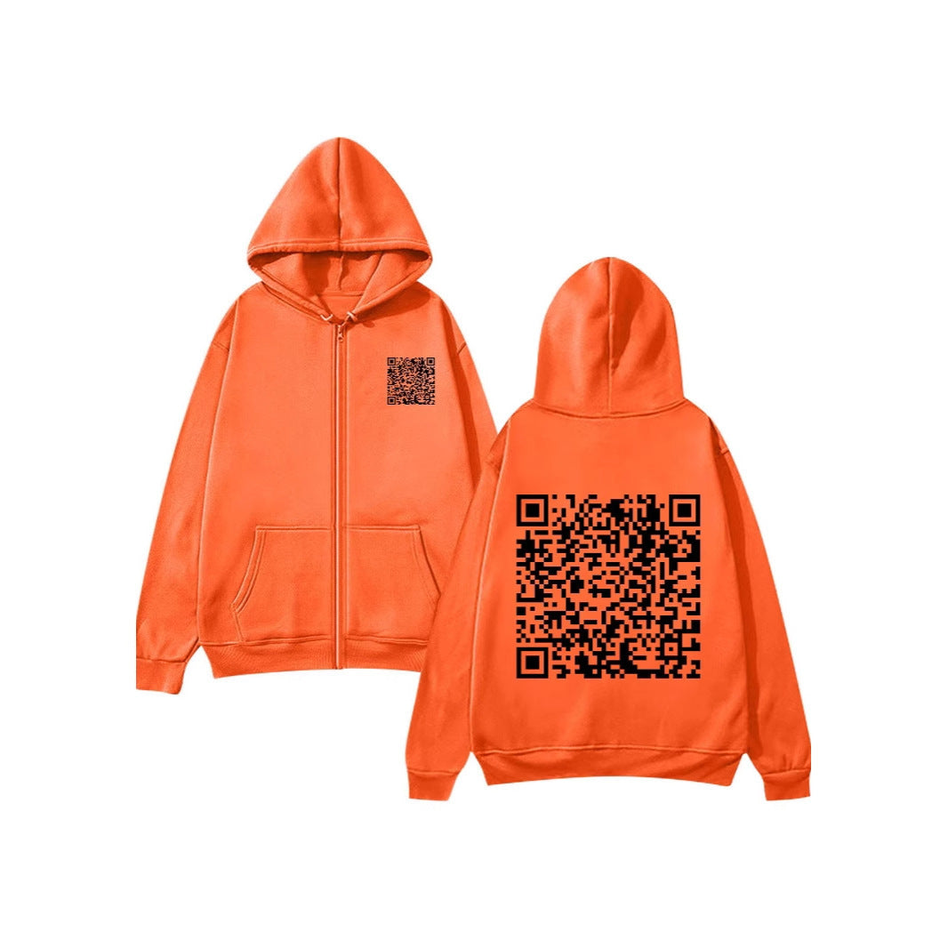 Damen Kapuzenjacke Weiches Fleece QR-Code-Design Eveloria