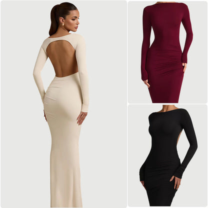 Eveloria Damen Abendkleid Figurbetont Langer Ärmel - Eveloria