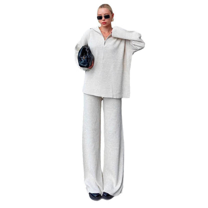 Damen Hoodie Set mit Loungehose Baumwolle Beige