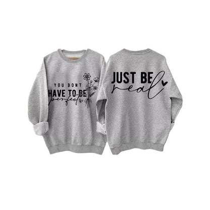 Damen Pullover Lässig mit Botschaften Eveloria