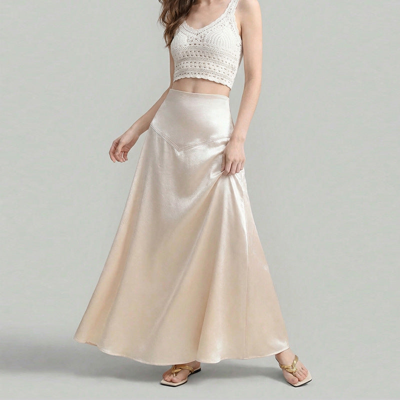 Damen Maxi-Rock Edelstoff Fließender Schnitt - Eveloria