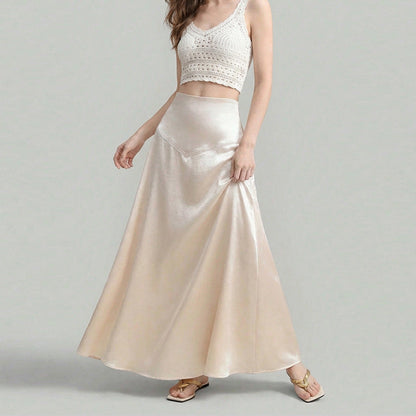 Damen Maxi-Rock Edelstoff Fließender Schnitt - Eveloria
