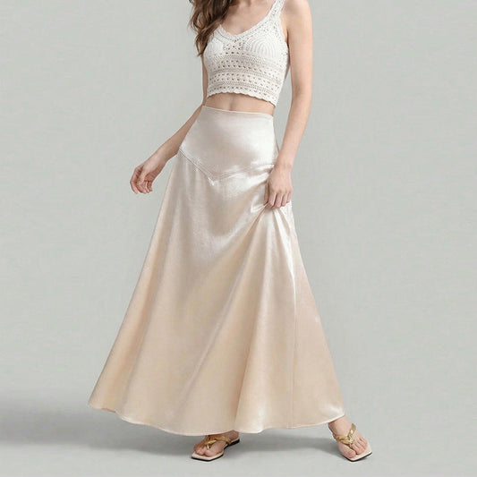 Damen Maxi-Rock Edelstoff Fließender Schnitt - Eveloria