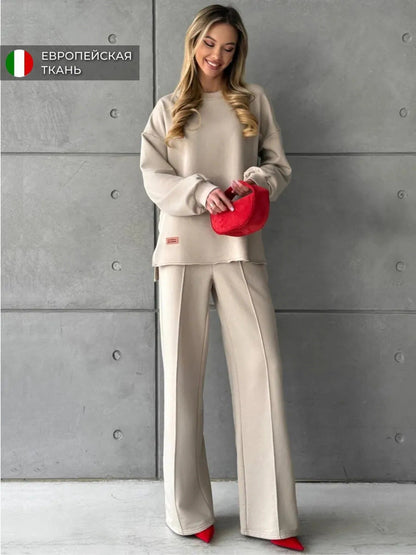 Damen Sweatanzug Elegant Weit Modisch Eveloria