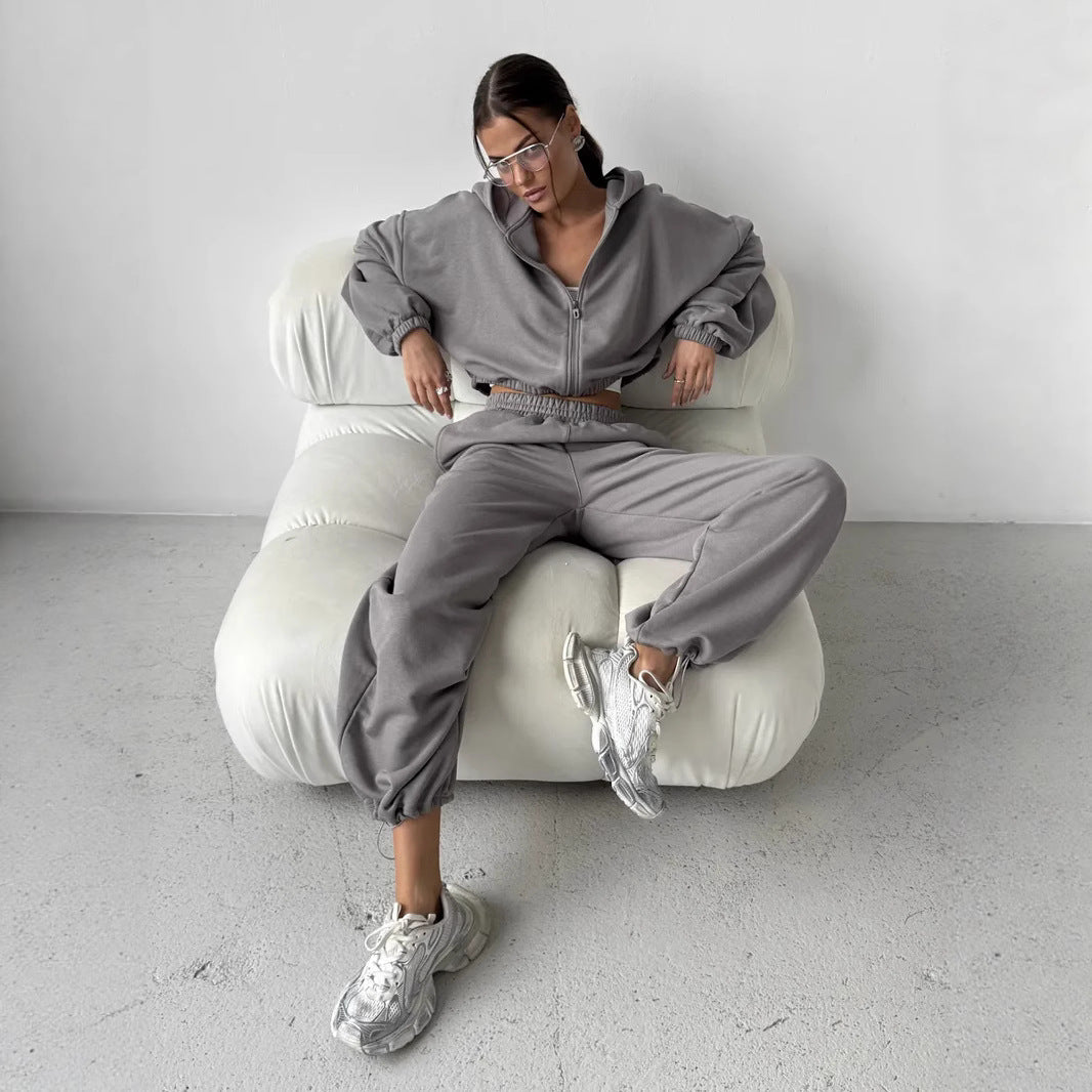 Damen Oversized Freizeitanzug mit Sweatpants Bequem