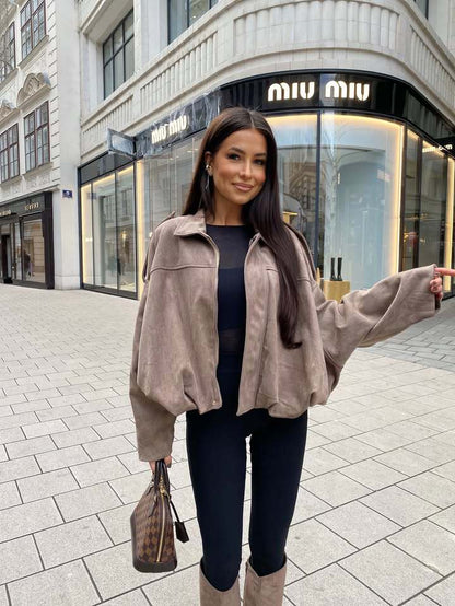 Damen Oversized Jacke Modisch Eveloria