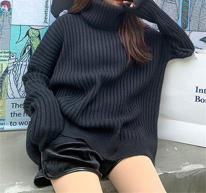 Damen Rollkragenpullover Rippstruktur Eveloria