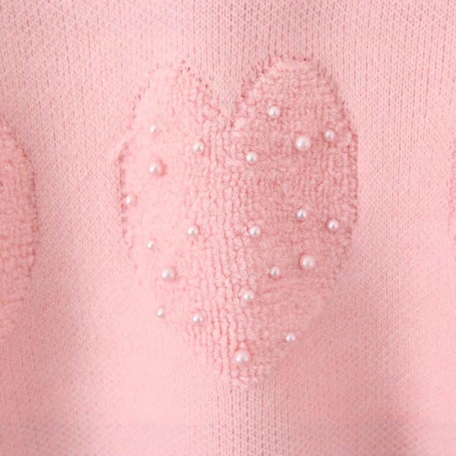 Damen Strickpullover mit Herzen Eveloria