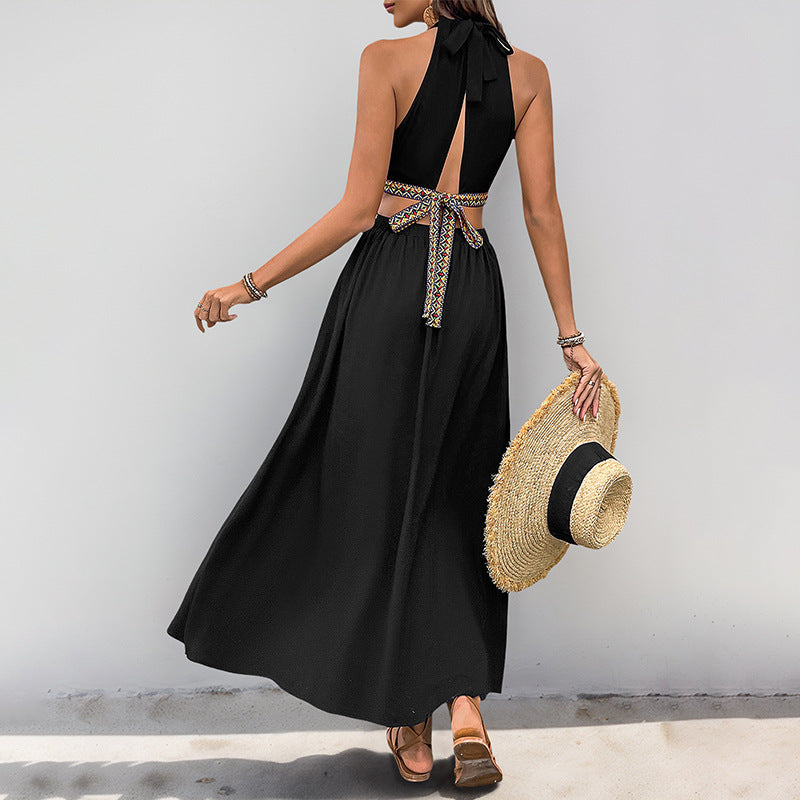 Damen Maxikleid Raffungen Cut-Out-Details Eveloria