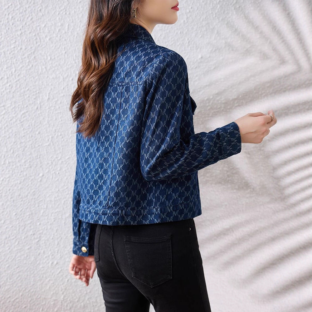 Damen Jeansjacke Dekoratives Logo-Design Eveloria