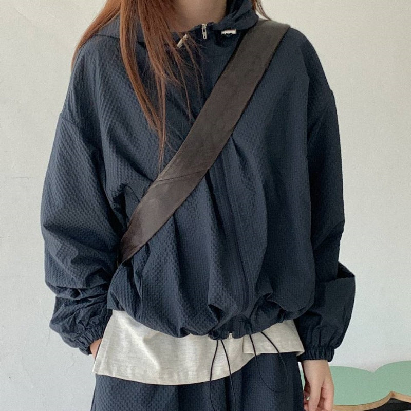 Damen Übergangsjacke Leicht Kordelzug Beige