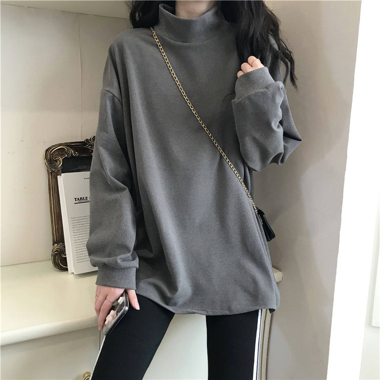 Damen Langarmshirt Stehkragen Sportlich - Eveloria