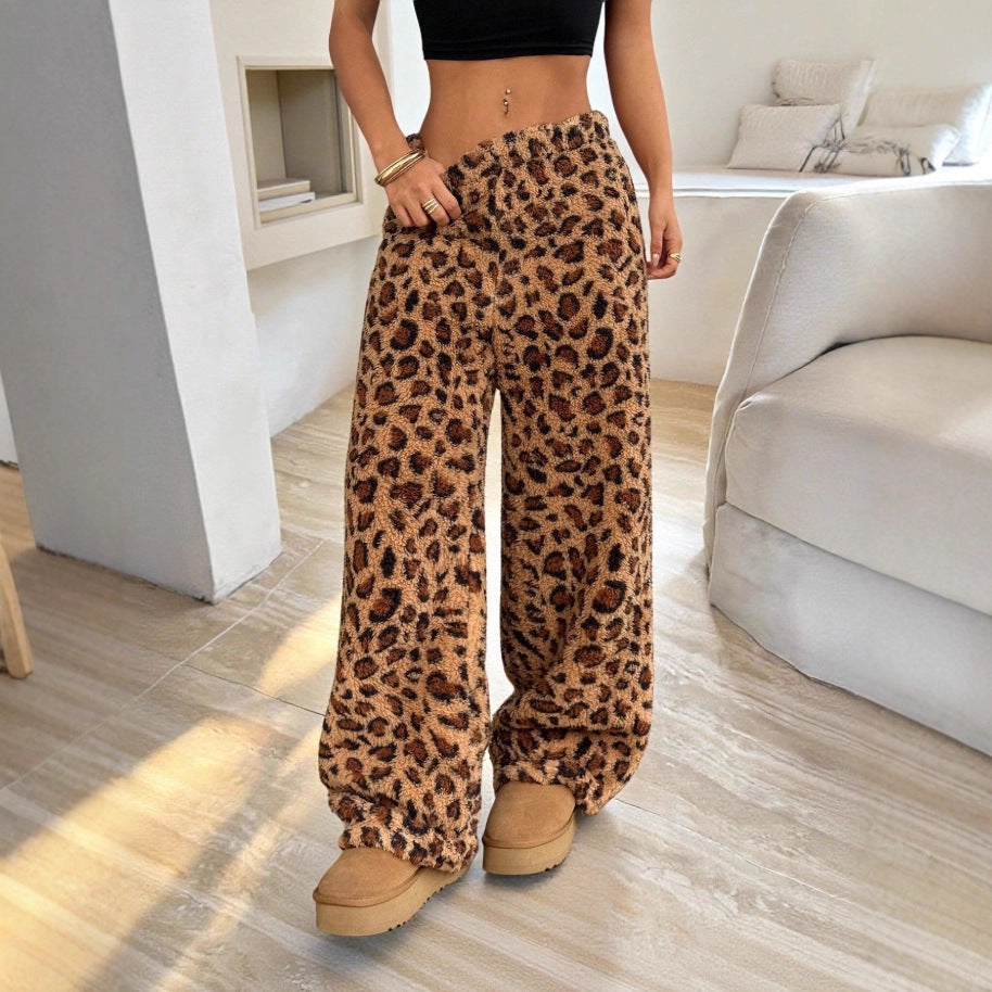 Damen Leoprint-Hosen Lässig Eveloria